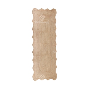 Natural Braided Jute Rug Wavy Edge Rug Scalloped Jute Rug Bohemian Customization in size
