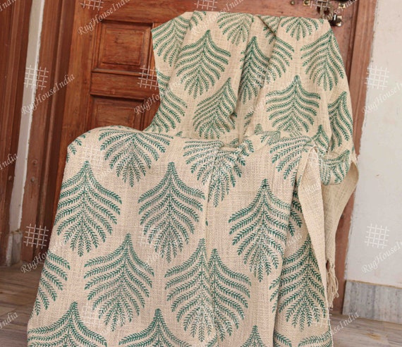 Handloomed Block Print Throw Blanket Handloomed Block Print Throw Blanket