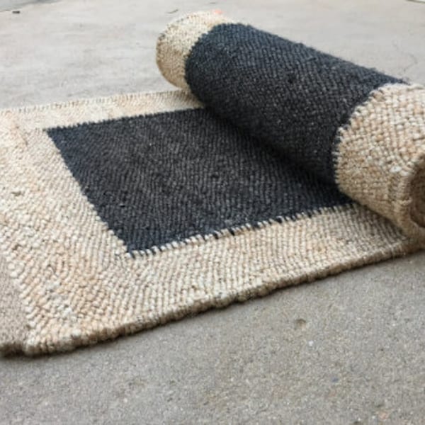 Custom Size Handmade Natural Jute Hemp Runner/various design indian home decor runner/doormat/area rug/jute hemp/stair decor rug