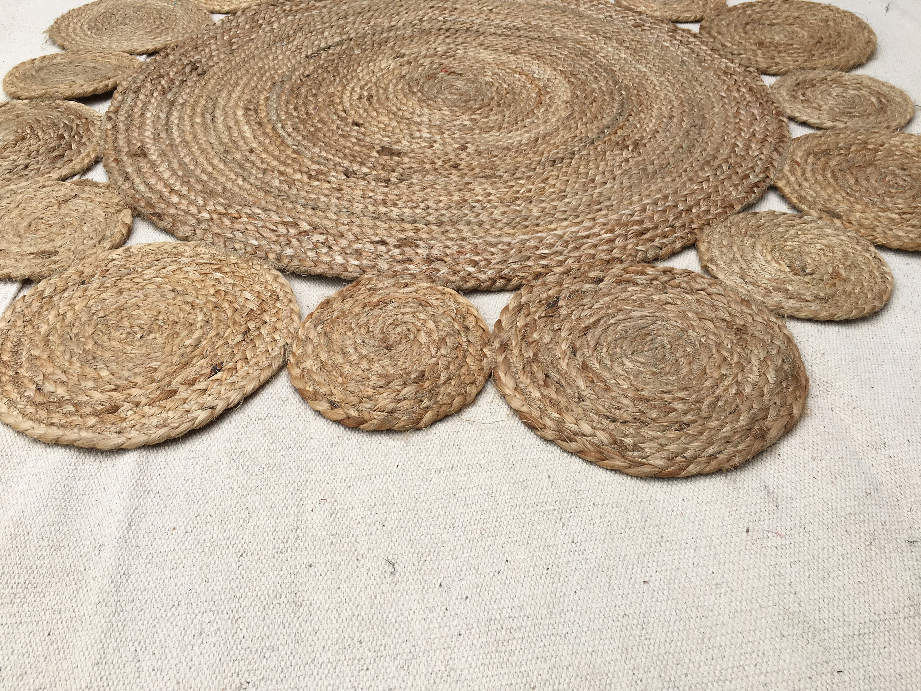 10X1012x12 Feet Handmade Jute Rug Braided Jute Round Floor Etsy