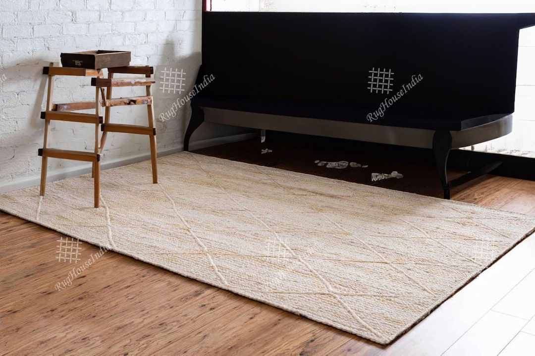 6x9, 8x10, 9x12, 10x14 off White Jute Rug, Natural Jute Rug, Eco