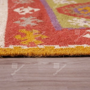 Vintage Wool Jute Kilim Rug, Handmade, Wool and Jute Rug Handwoven, Kilim Dhurrie Rug, Custom Size Rugs, Traditional Indian Jute Area Rug
