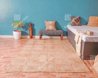 Hand Braided Jute Runner Rug: Natural Boho Hallway Rug