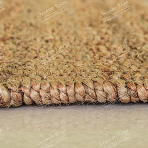 Custom Size Natural Jute Hemp Runner, Stair Decor/Entryway Runner, Jute Bed Side Runner, Vintage Area Rug,Natural Jute Hemp Beige Doormat image 7