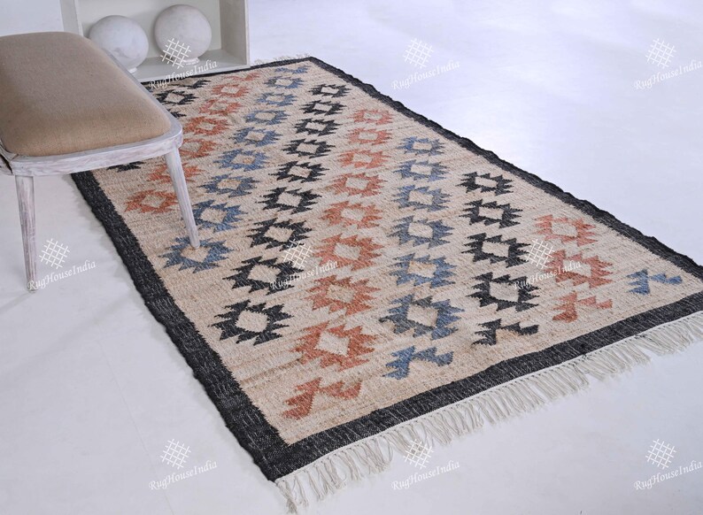 6x8, 8x10ft Natural Jute Hand Woven Premium Quality Cotton Jute Rug