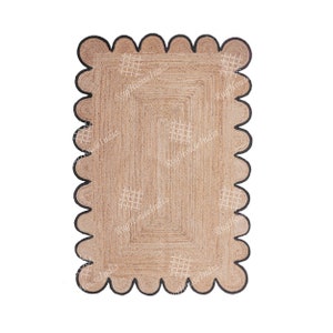 Handgevlochten natuurlijk jute vloerkleed met verschillende kleuren geschulpt jute vloerkleed Jute karpet handgemaakt loper aangepast formaat vloerkleed decoratief vloerkleed cadeau