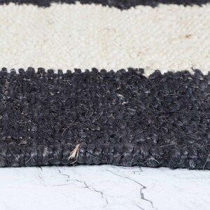 Handgeweven hennepjute vloerkleed boho handgemaakt vloerkleed decoratief hal vloerkleed traploper buiten terraskeuken Aangepast formaat vloerkleed afbeelding 11