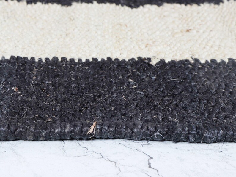Handgeweven hennepjute vloerkleed boho handgemaakt vloerkleed decoratief hal vloerkleed traploper buiten terraskeuken Aangepast formaat vloerkleed afbeelding 11