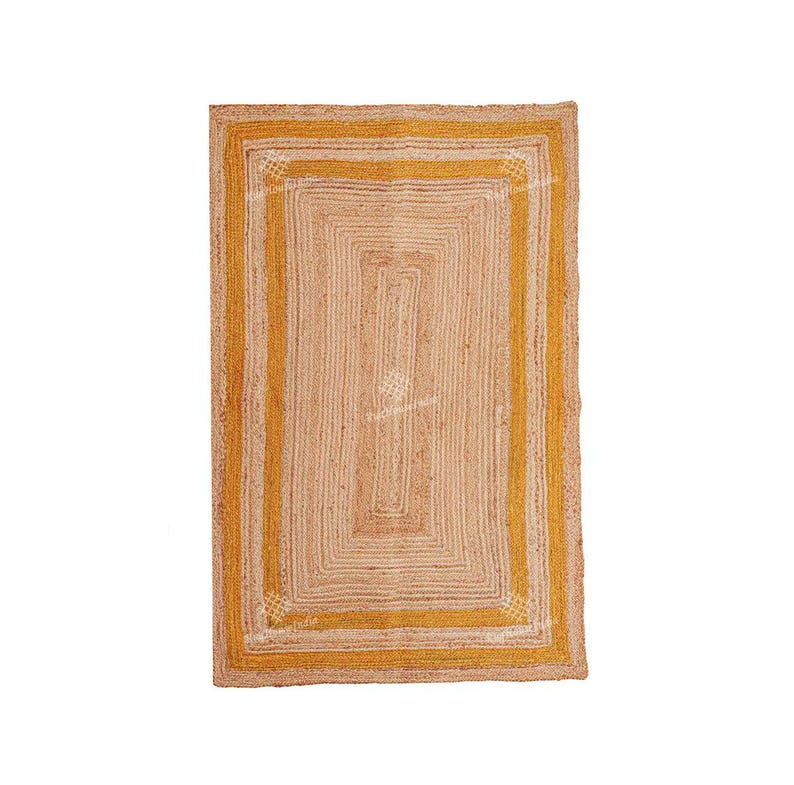 Handmade Jute Rugs- Braided Living Room Rug Vintage Area Rug Custom Size Kitchen Rug Natural Floor Rug Gifts For Him Area Rugs 8x10 Boho Rug Yellow