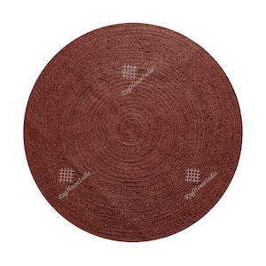 Custom Size Hand Braided Jute Round Area Rug Every Color, Circle Area Rug Handmade Braided Rug