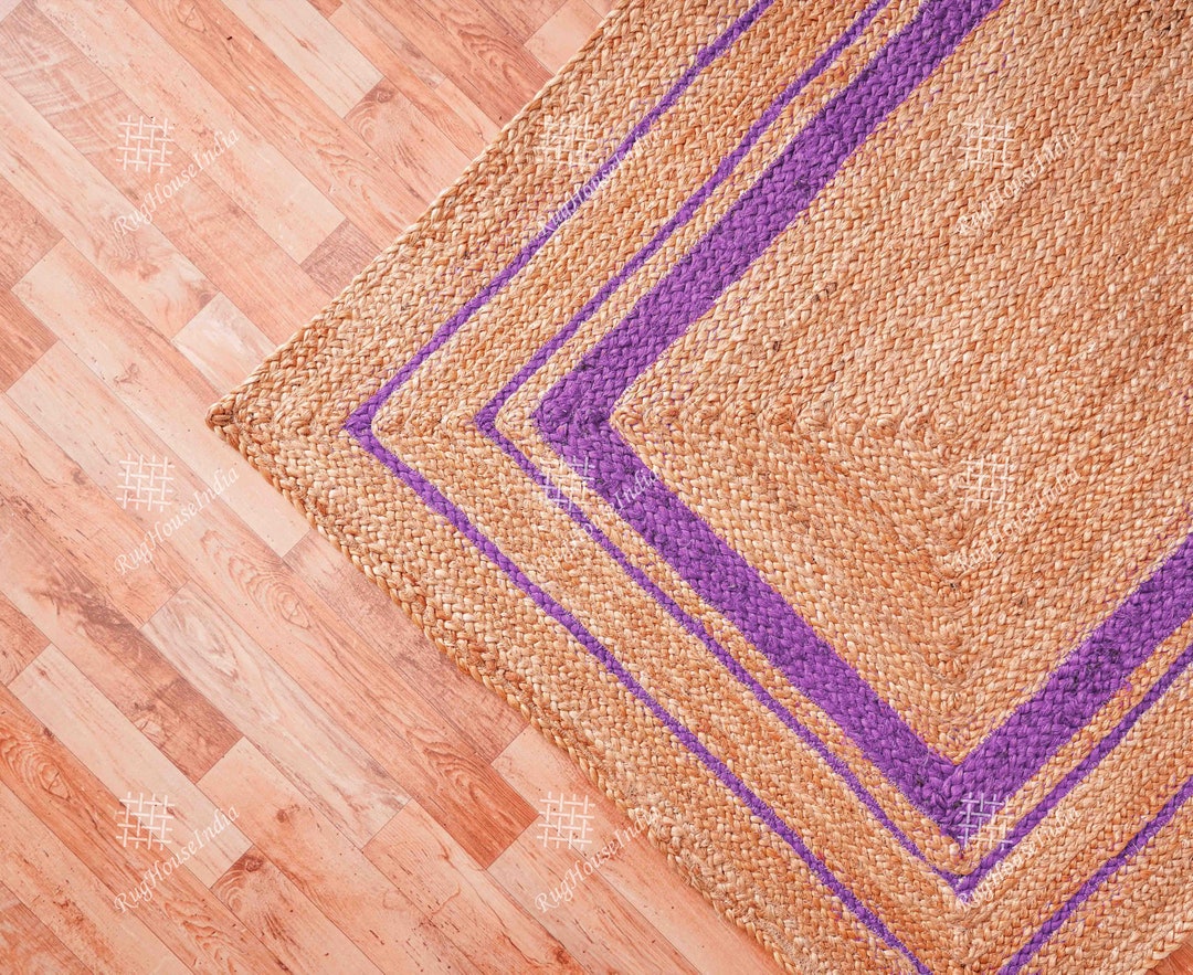 Custom Size Hand Braided Jute Rug Beige With Every Color Etsy