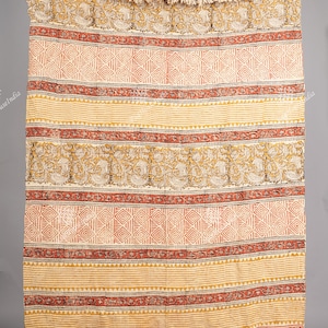 Handmade throw blanket couch rust floral block print throw, Boho home decor, King/Queen Woven bedding for bedroom Housewarming gift for her