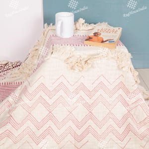 Indian Soft Cotton Throws Blankets Indian Classic Hand Printed Throws, Blanket, Bed Sheet, Sofa Cover, Curtain