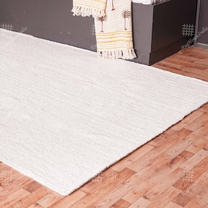 Indian Hand Braided White Jute Rug Doormat Rug Home Decor Rugs Rugs for Bedroom Meditation Rugs Foot Mat Rag Rug Natural Jute Rug Area Rug