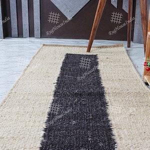 Rughouseindia&#39;s Best Seller Custom Size Handmade Natural Jute Hemp Runner Indian home decor runner area rug jute hemp stair decor rug
