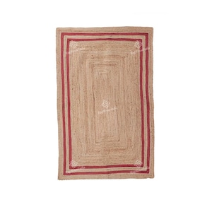 Handmade Jute Rugs- Braided Living Room Rug Vintage Area Rug Custom Size Kitchen Rug Natural Floor Rug Gifts For Him Area Rugs 8x10 Boho Rug Red