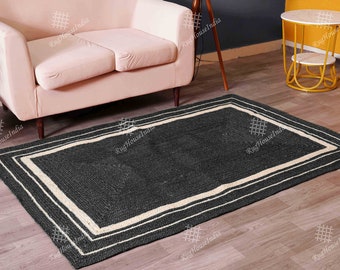 Buy The Rug Republic Hand Woven Modern Area Rugs for Living Room 6X9 Feet  Charcoal Leonie Leather Rug. 190 X 290 cm Geometrical Floor Carpet for  Dining Room, Office, Bedroom and Home