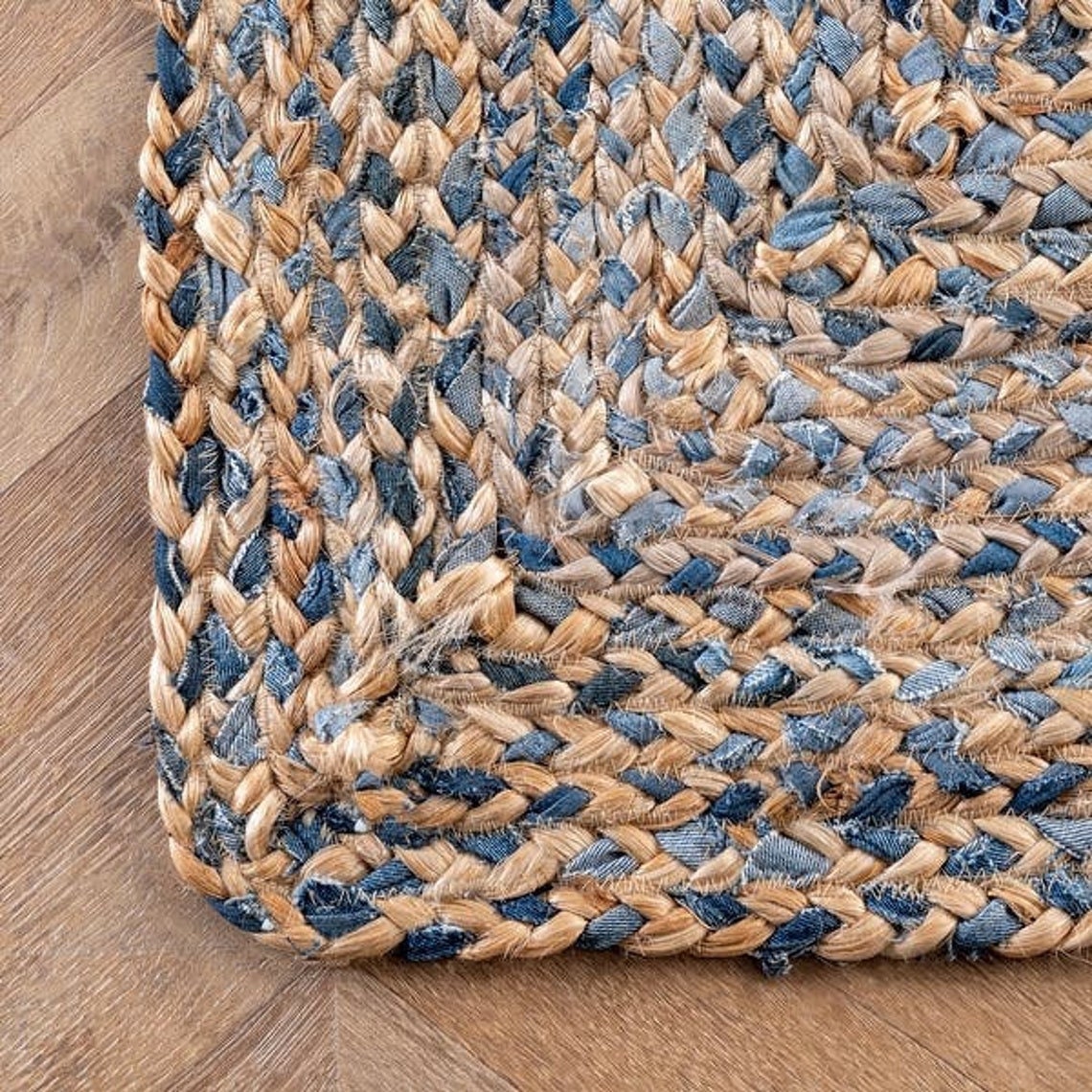 Custom Size and Shape Natural Jute Cotton Rug Handmade Braided - Etsy