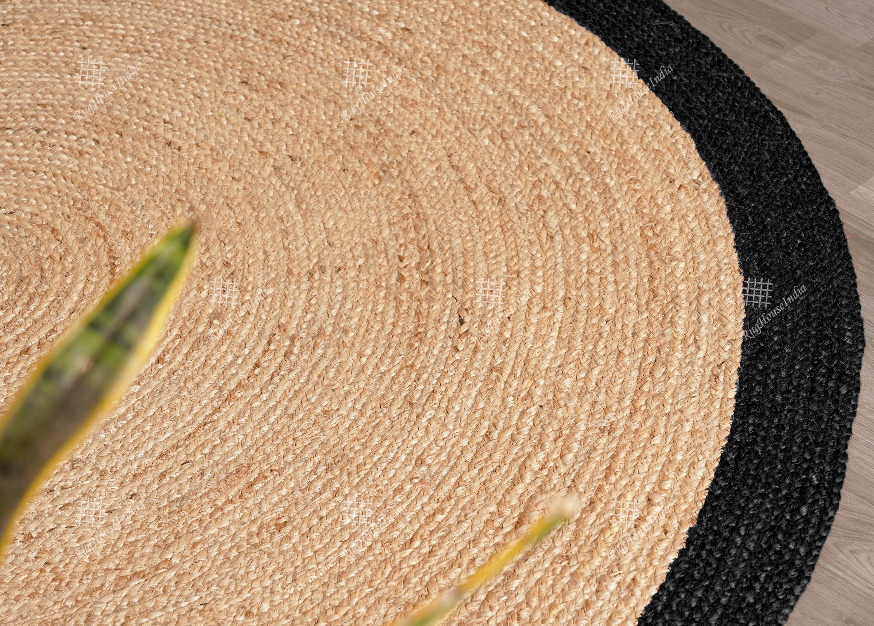 2x2, 6x6 Ft. Hand Braided Round Jute Rug, Circle Area Rug, Beige Round ...