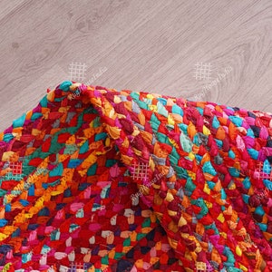 2x6, 2x12, 2x20 ft. Multicolor Cotton Braided Bed Side Runner, Vintage Area Rug, Large Area Rug, Bohemian Cotton Rug, Decorative Room Rug