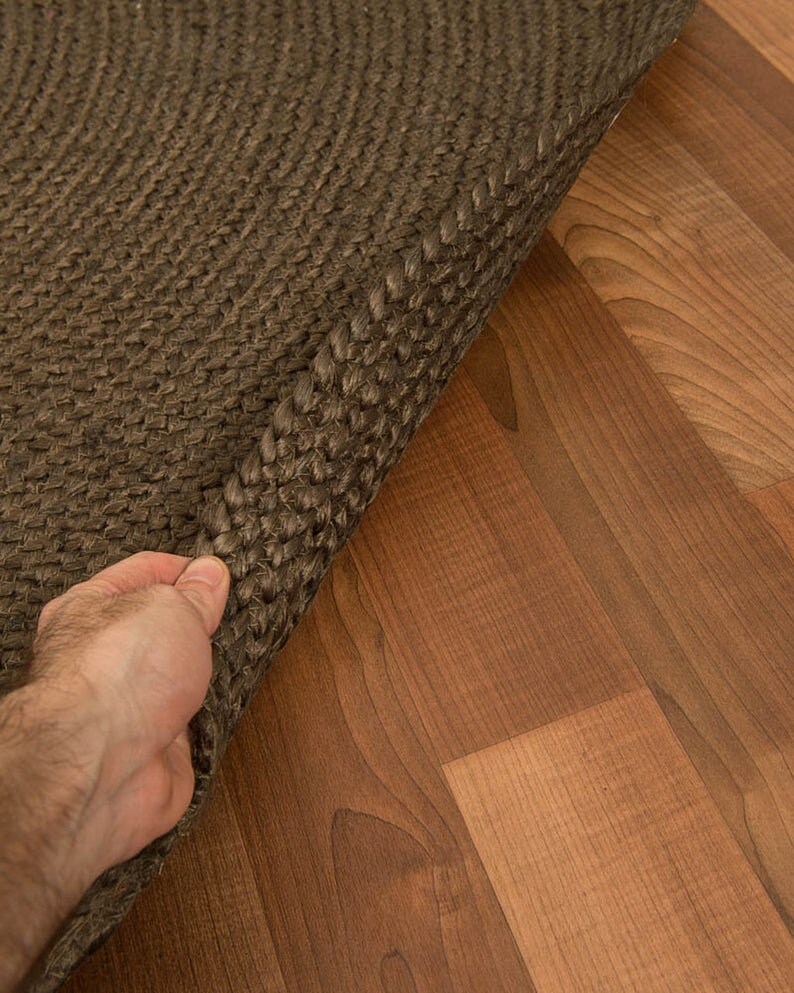 5x5 6x6 7x7 8x8 Brown Jute Braided Round Rug Natural Jute Etsy