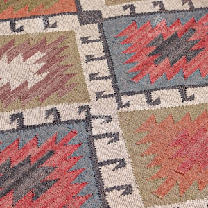 Handmade Wool Jute Kilim Dhurrie Runner/Rugs | Bohemian Eco Friendly Wool Jute Kilim Runner| Reversible Handmade Vintage Rugs