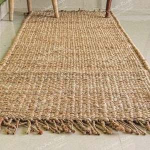 Custom Size Natural Jute Hemp Runner, Stair Decor/Entryway Runner, Jute Bed Side Runner, Vintage Area Rug,Natural Jute Hemp Beige Doormat image 9