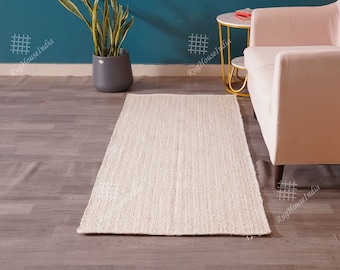 2x10 Ft Indian Hand Braided Runner Jute Rug Every Color Dhurrie Rug Large Area Rug For Living Guestroom Décor Rug Vintage Rug Yoga Mat Rug