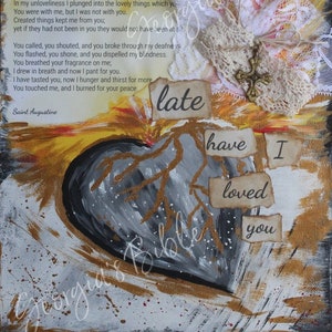 Late Have I Loved You - Arte de las Escrituras Imprimible - Cita de San Agustín - Resolución de alta calidad de 300dpi
