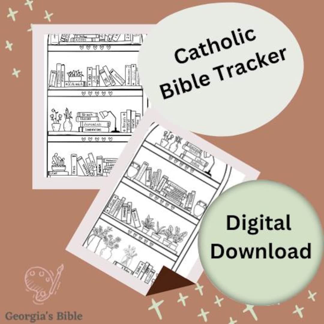Bible Track Rack Printable Catholic Bible Tracker - OT & NT Book Shelves - Etsy