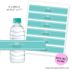 Water bottle label Breakfast at Tiffanys