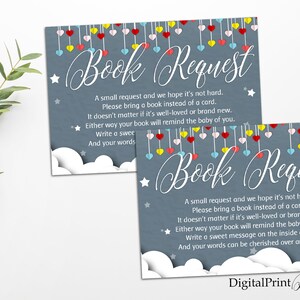 Breng een boek baby shower invoegsel, breng een boek in plaats van een kaart, grijze baby shower boekaanvraag, INSTANT DOWNLOAD, digitaal bestand, #BS3