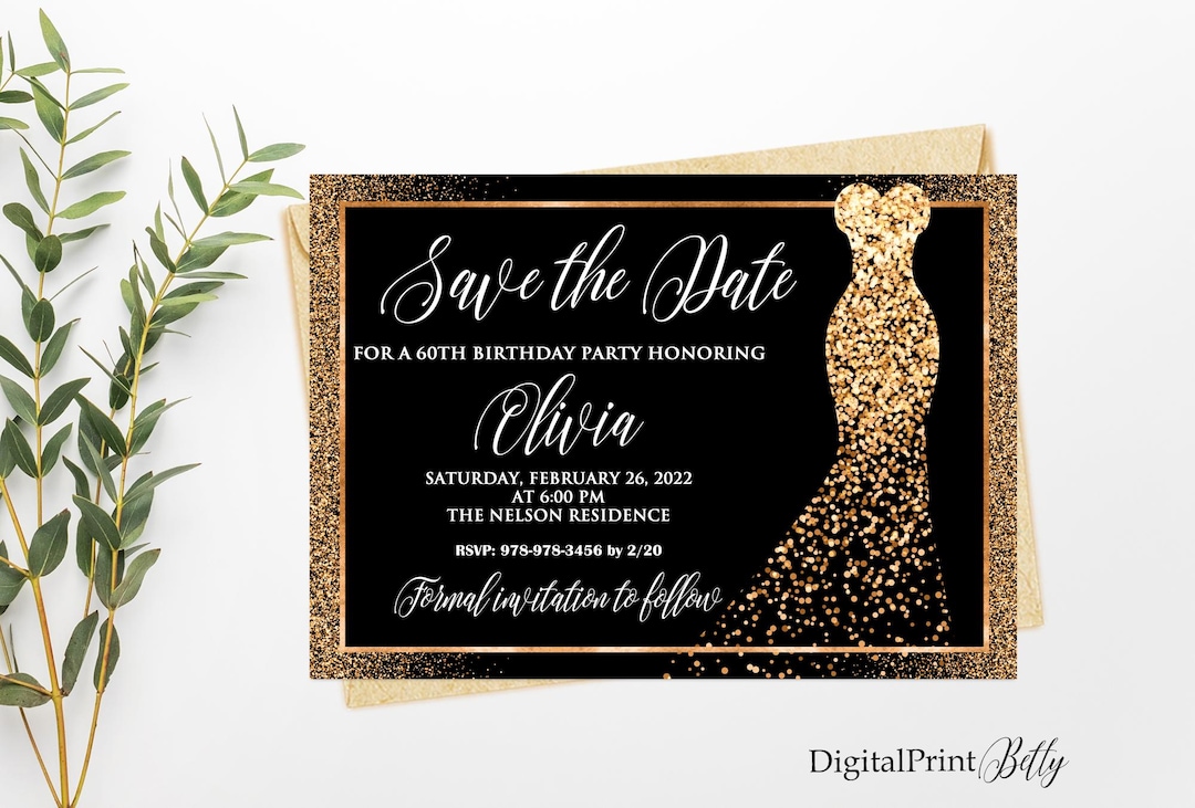 Save the Date, 60th Birthday Invitations, Save the Date, Women Birthday