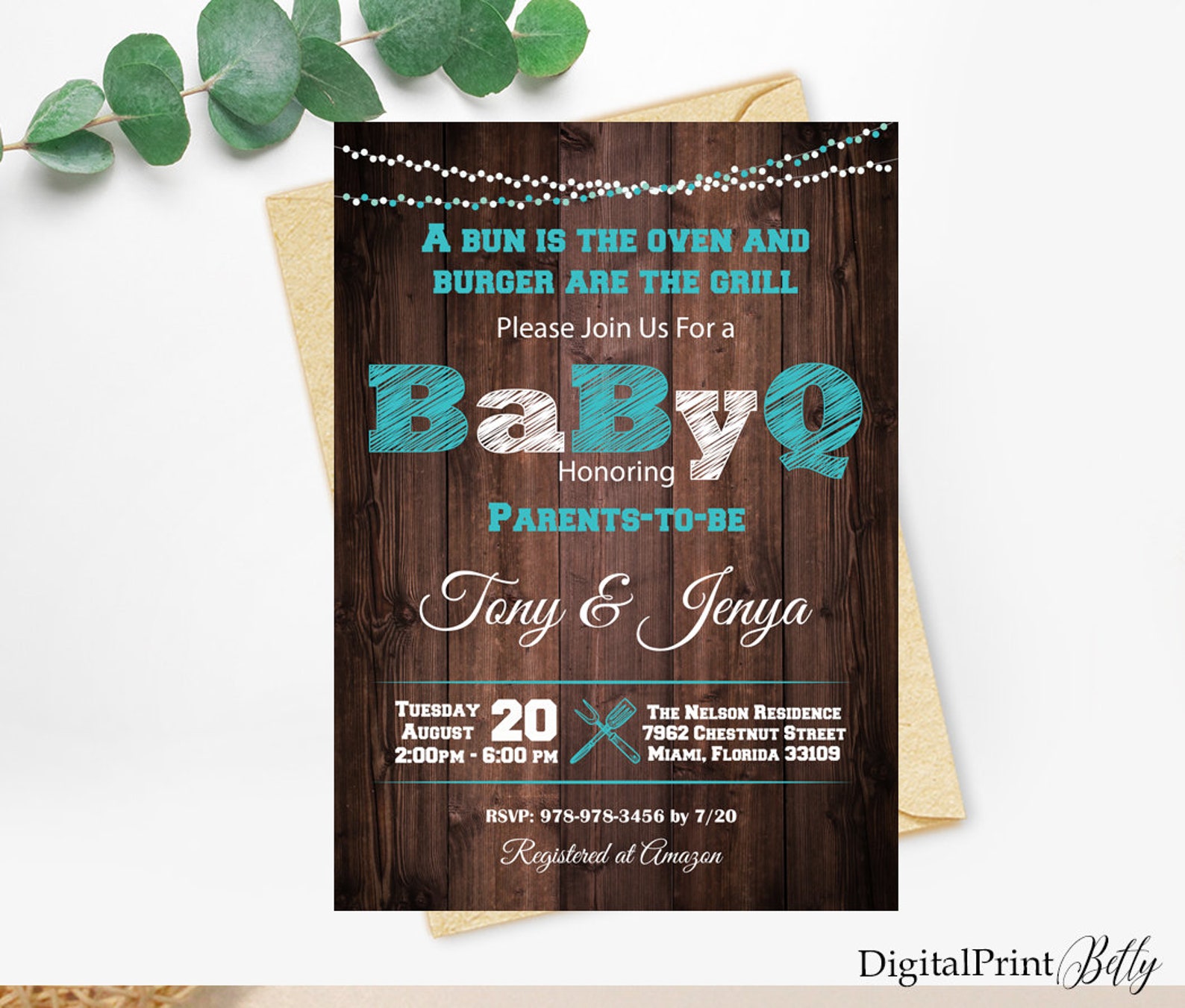 BABYQ Baby Shower Invitation Babyq Printable Invitebabyq Etsy