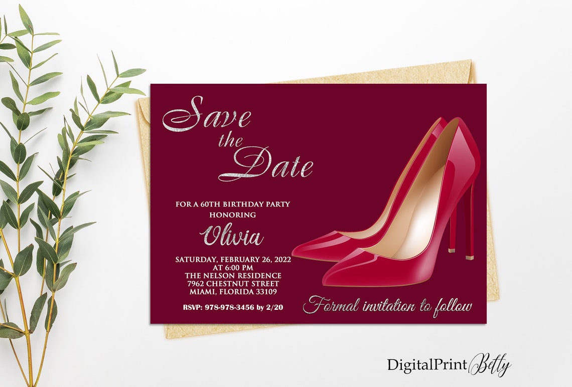 Save the Date 60th Birthday Invitations Save the Date Women | Etsy