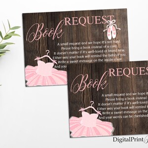 Breng een boek baby shower invoegsel, breng een boek in plaats van een kaart, Tutu baby shower boekverzoek, INSTANT DOWNLOAD, digitaal bestand, #BS2