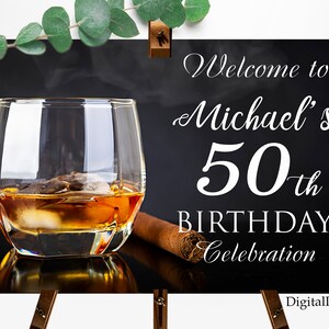 Whisky und Zigarre Willkommensschild, Willkommensschild, Geburtstagsschild, Whisky und Zigarre Willkommensschild, personalisierte, digitale Datei#118