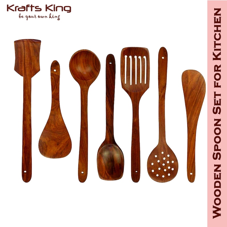 Handmade Nonstick Rose Wooden Spoons for Kitchen Cooking Etsy