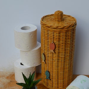 Cestino porta carta igienica con coperchio Porta rotolo di scorta Carta igienica Scatola di fazzoletti di carta igienica Cestino per carta igienica Cestino Porta carta igienica