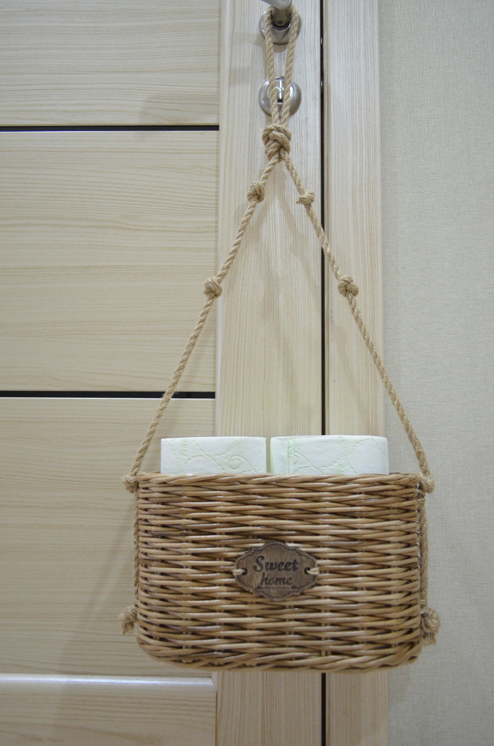 Hanging Basket for Storing Toilet Paper Wall Hanging Basket Etsy