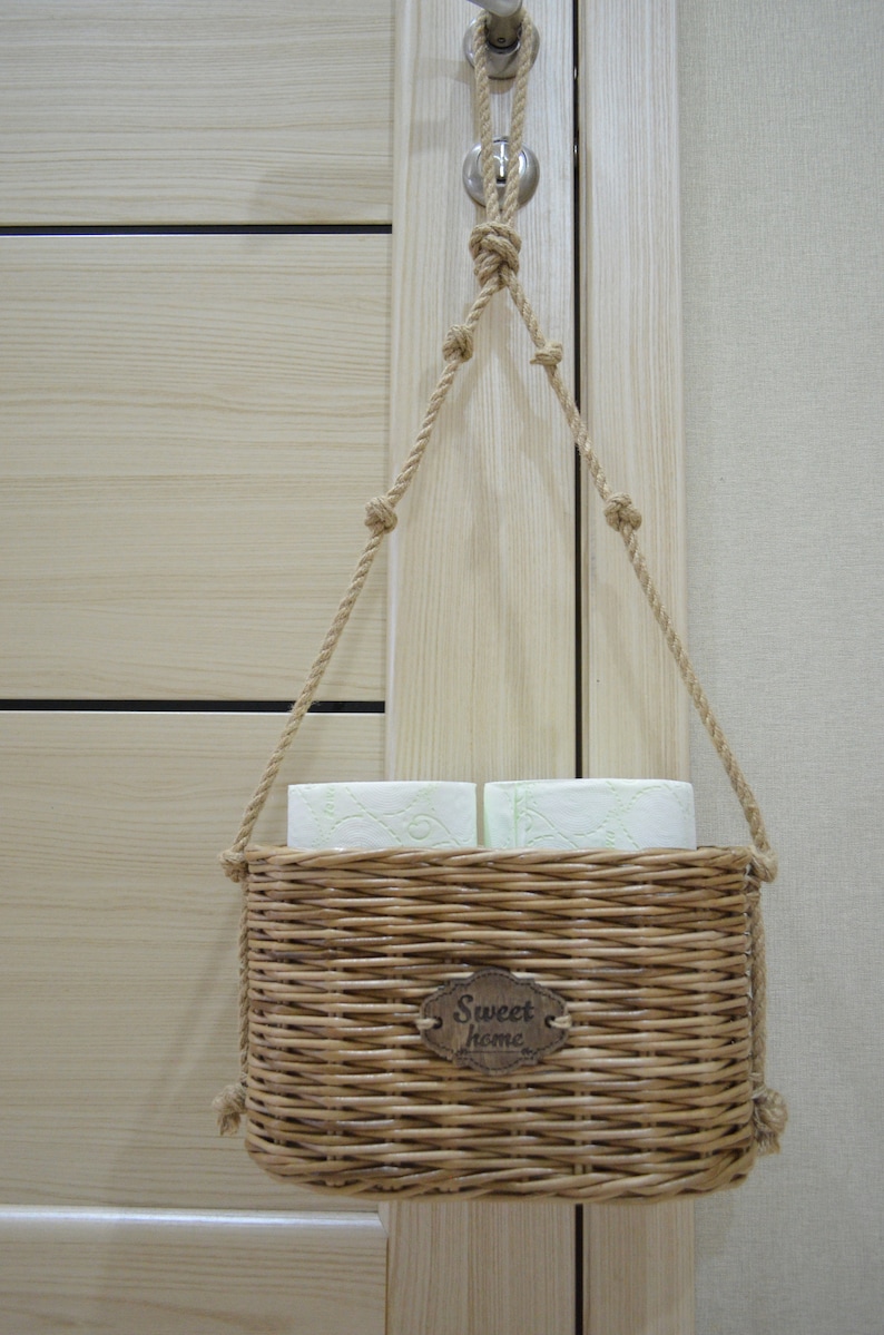 Hanging Basket for Storing Toilet Paper Wall Hanging Basket Etsy
