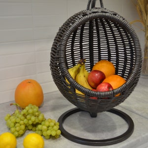 Wicker fruit basket hanging Fruit basket for kitchen Fruit storage basket Fruit holder Hanging basket for storing fruits and vegetables image 2