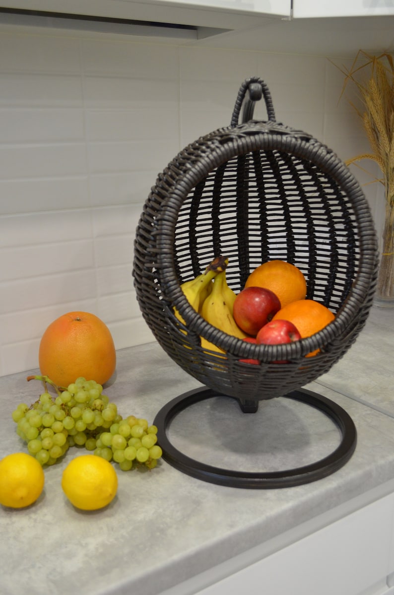 Wicker fruit basket hanging Fruit basket for kitchen Fruit storage basket Fruit holder Hanging basket for storing fruits and vegetables image 2