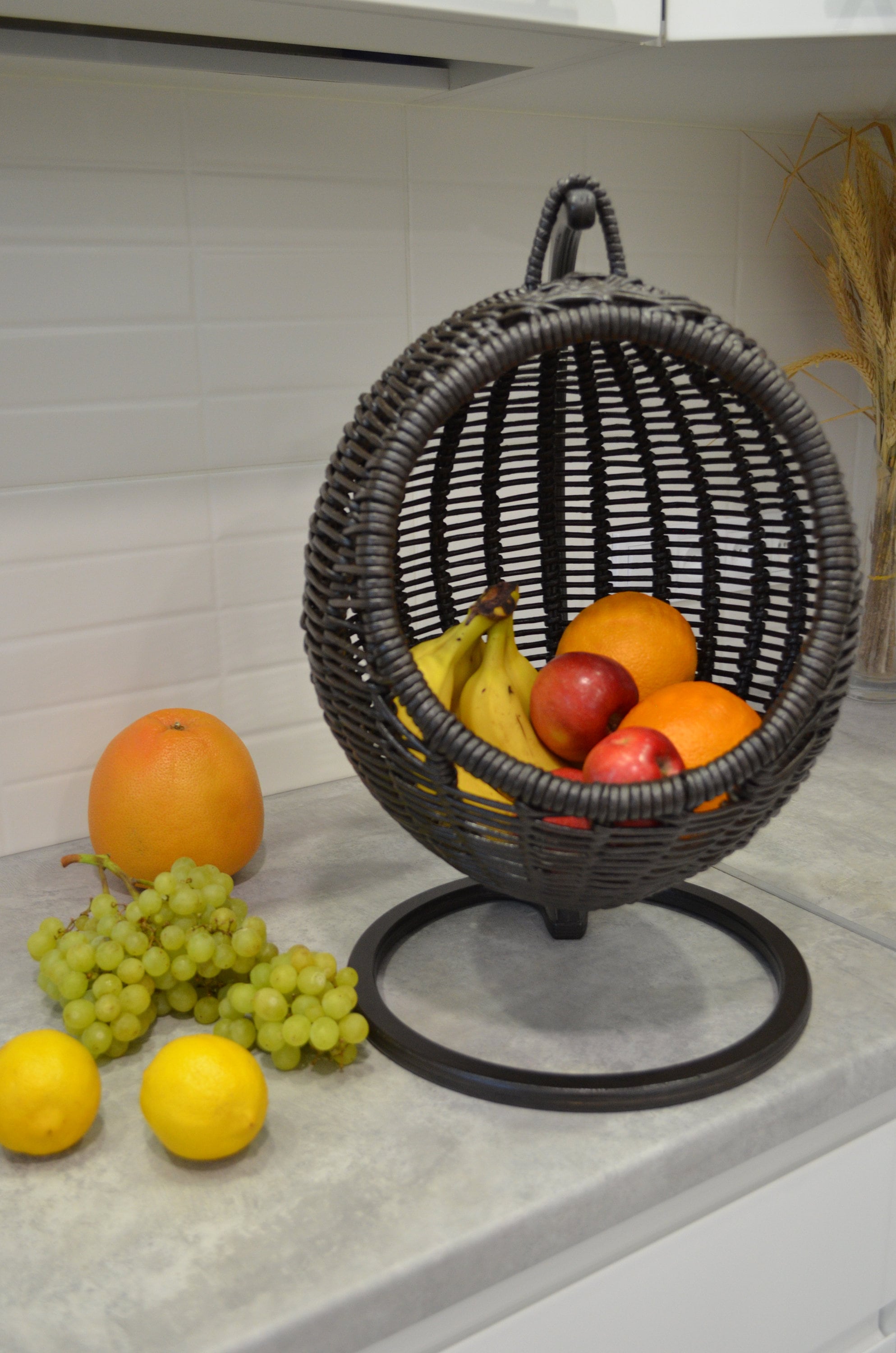 Wicker fruit basket hanging Fruit basket for kitchen Fruit Etsy