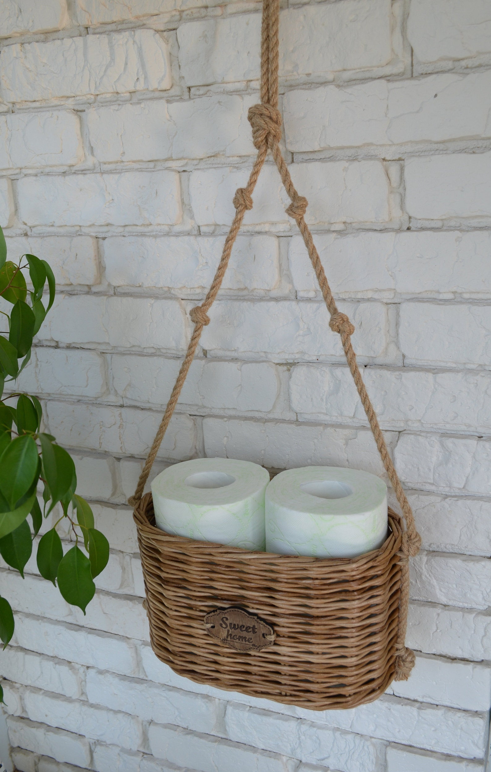 Hanging Basket for Storing Toilet Paper Wall Hanging Basket Etsy