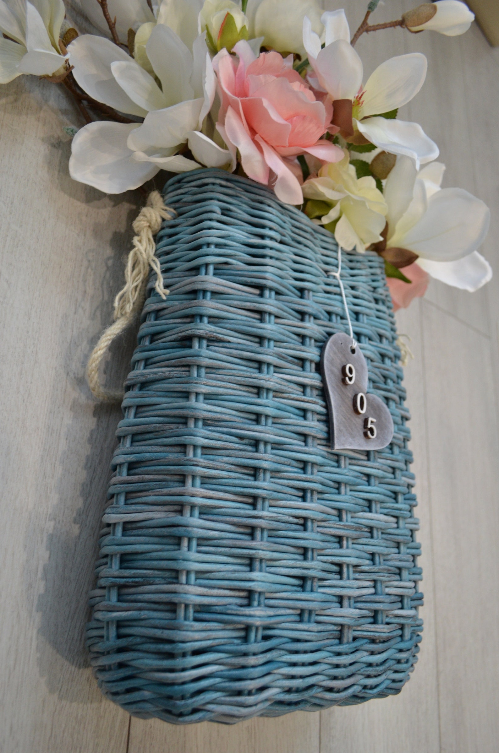 Door Basket for Flowers Wicker Hanging Basket Basket for Front Etsy