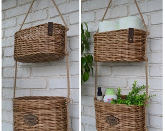 Hanging Basket for Storing Toilet Paper Wall Hanging Basket for Bathroom Spare Roll Holder Toilet Paper Basket Toilet Paper Holder Etsy