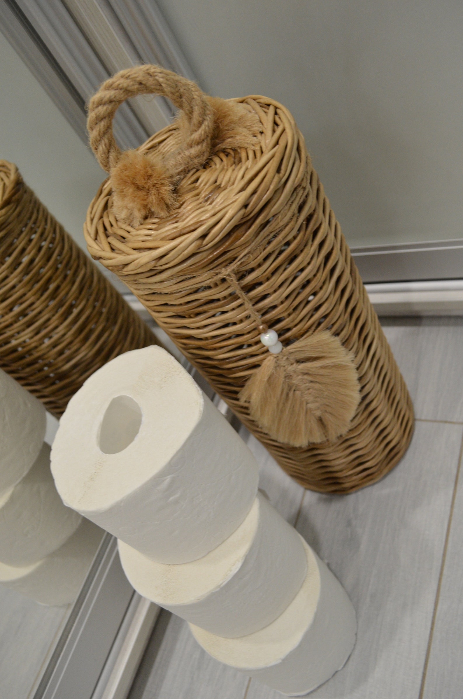 Toilet Paper Storage Basket With Lid Spare Roll Holder Toilet Etsy