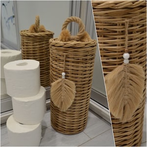 Toilet paper storage basket with lid Spare Roll Holder Toilet Paper Toilet tissue box Toilet paper basket Basket Toilet paper holder