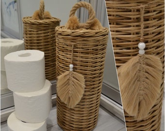 Cesta de almacenamiento de papel higiénico con tapa Portarrollos de repuesto Papel higiénico Caja de papel higiénico Cesta de papel higiénico Cesta Portarrollos de papel higiénico